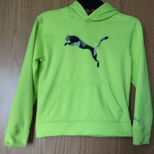 Puma logo boys fleece pullover hoodie
